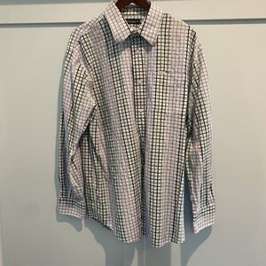 Enyce Mens XL Check Button Front Shirt White Green Blue Y2K Streetwear‎